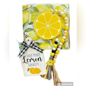 NWT Cute Collection of Lemon Themed Home Decor items